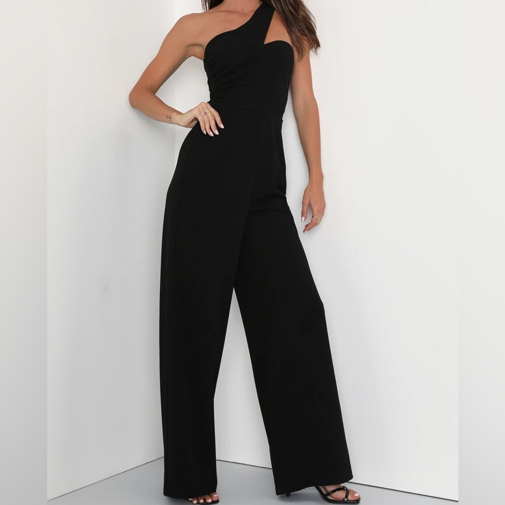 Devoted to Dancing Black One Shoulder Wide Leg Jumpsuit NWT